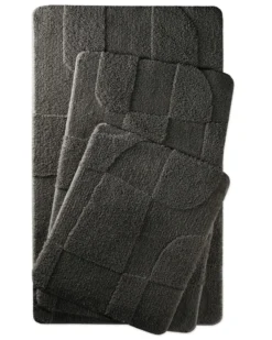Badteppich Anthrazit Grau 