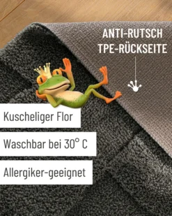 Badteppich Anthrazit Grau 
