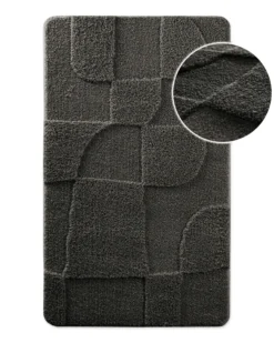 Badteppich Anthrazit Grau 