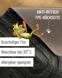 Badteppich Anthrazit Grau 