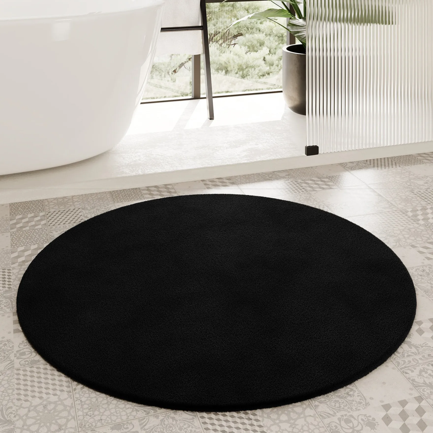 Badteppich Anthrazit Schwarz "Porto Azzurro" Homie Living