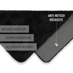 Badteppich Anthrazit Schwarz