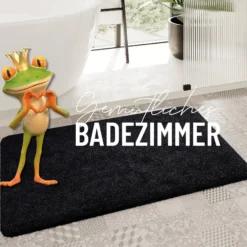 Badteppich Anthrazit Schwarz