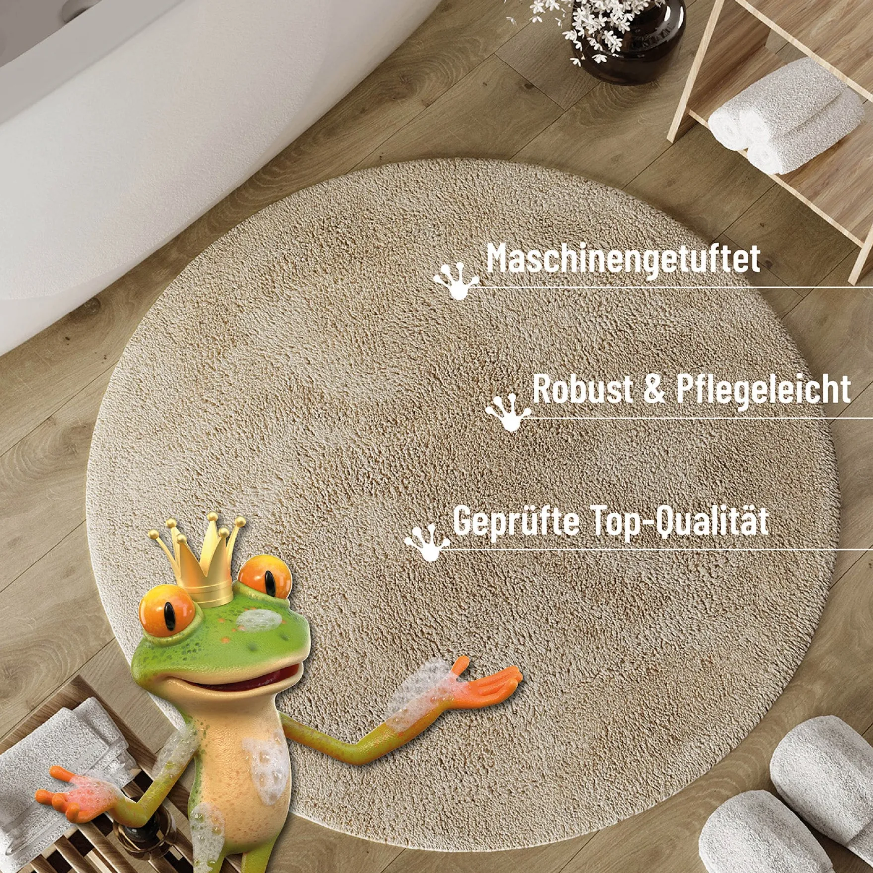 Badteppich Beige "Erik" WECONhome Basics