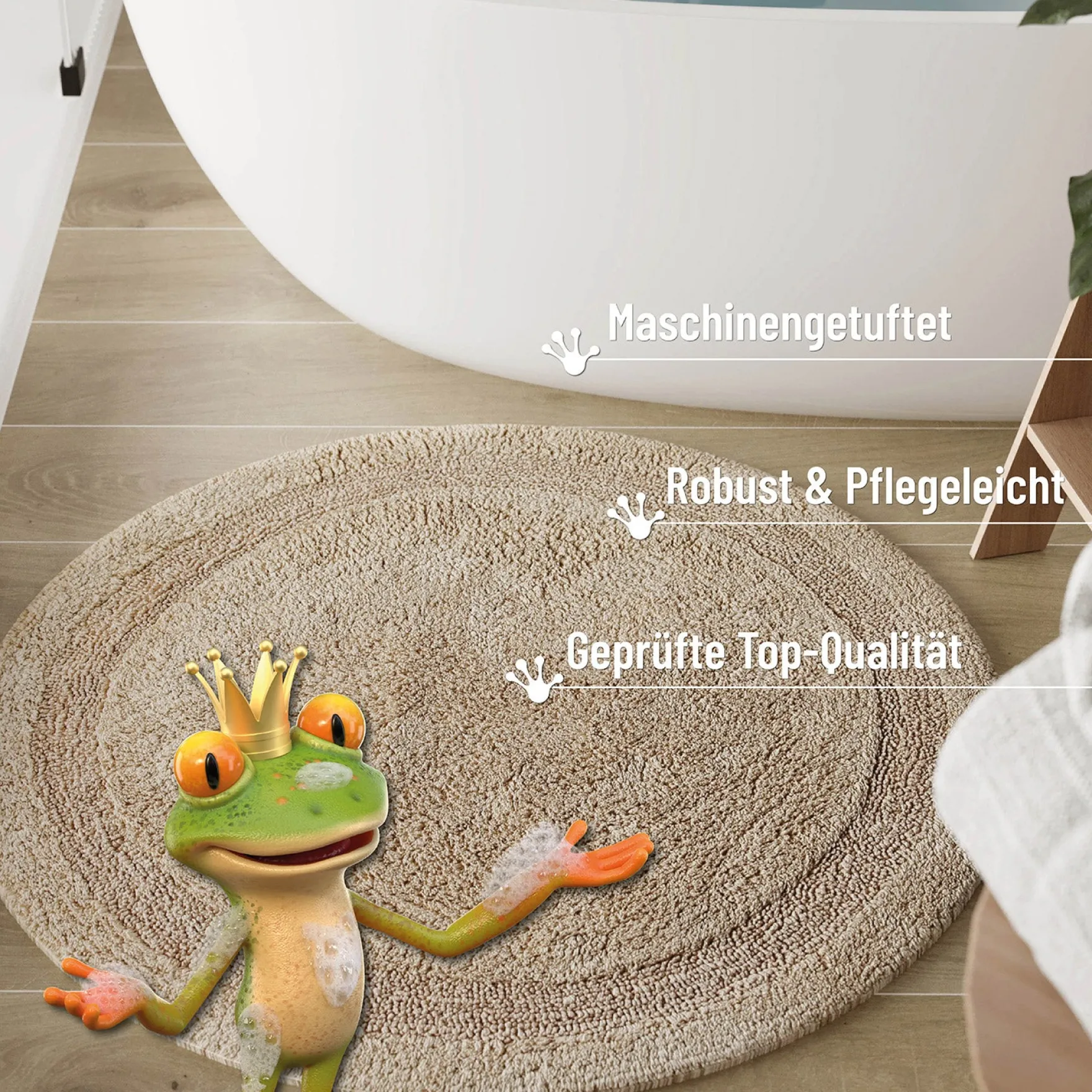 Badteppich Beige "Knut" WECONhome Basics