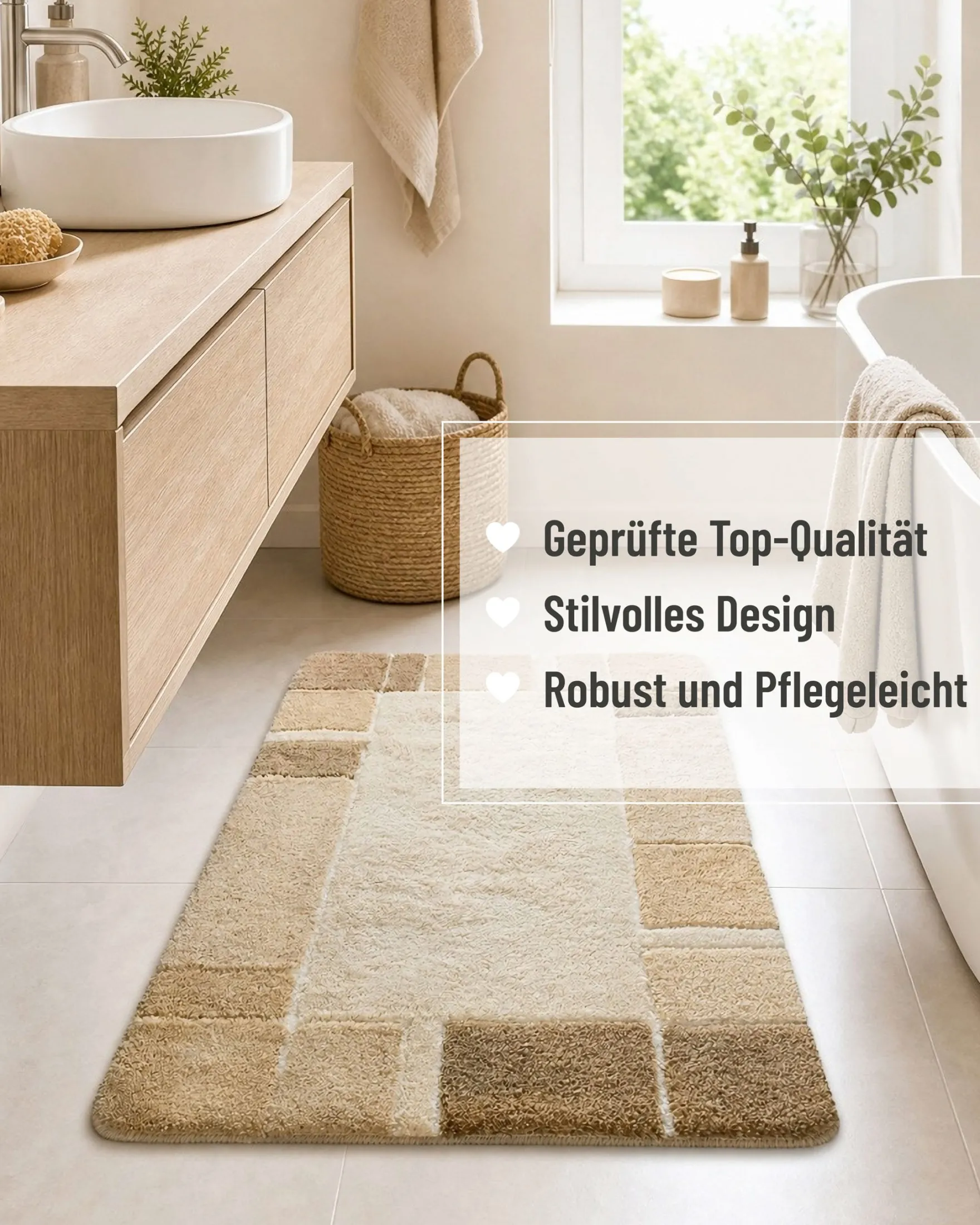Badteppich Beige Multi "Villa Elba" Homie Living