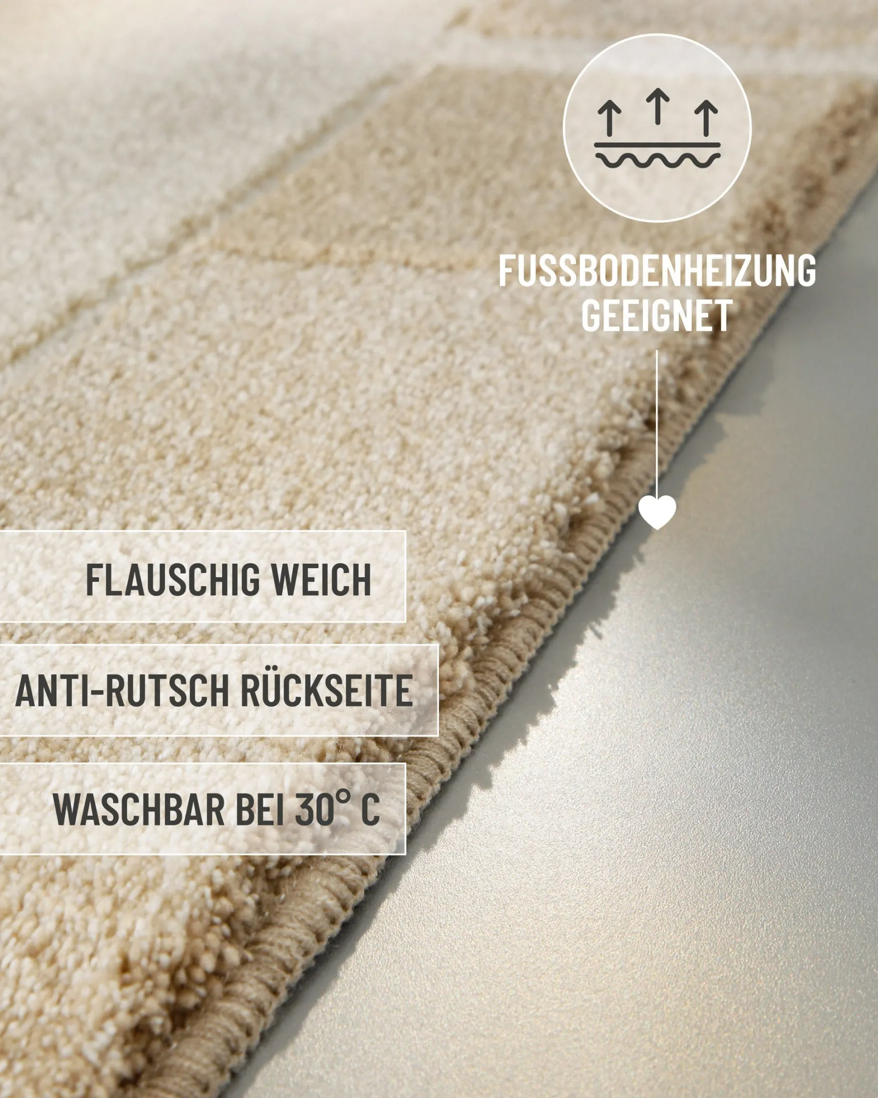 Badteppich Beige Multi "Villa Elba" Homie Living