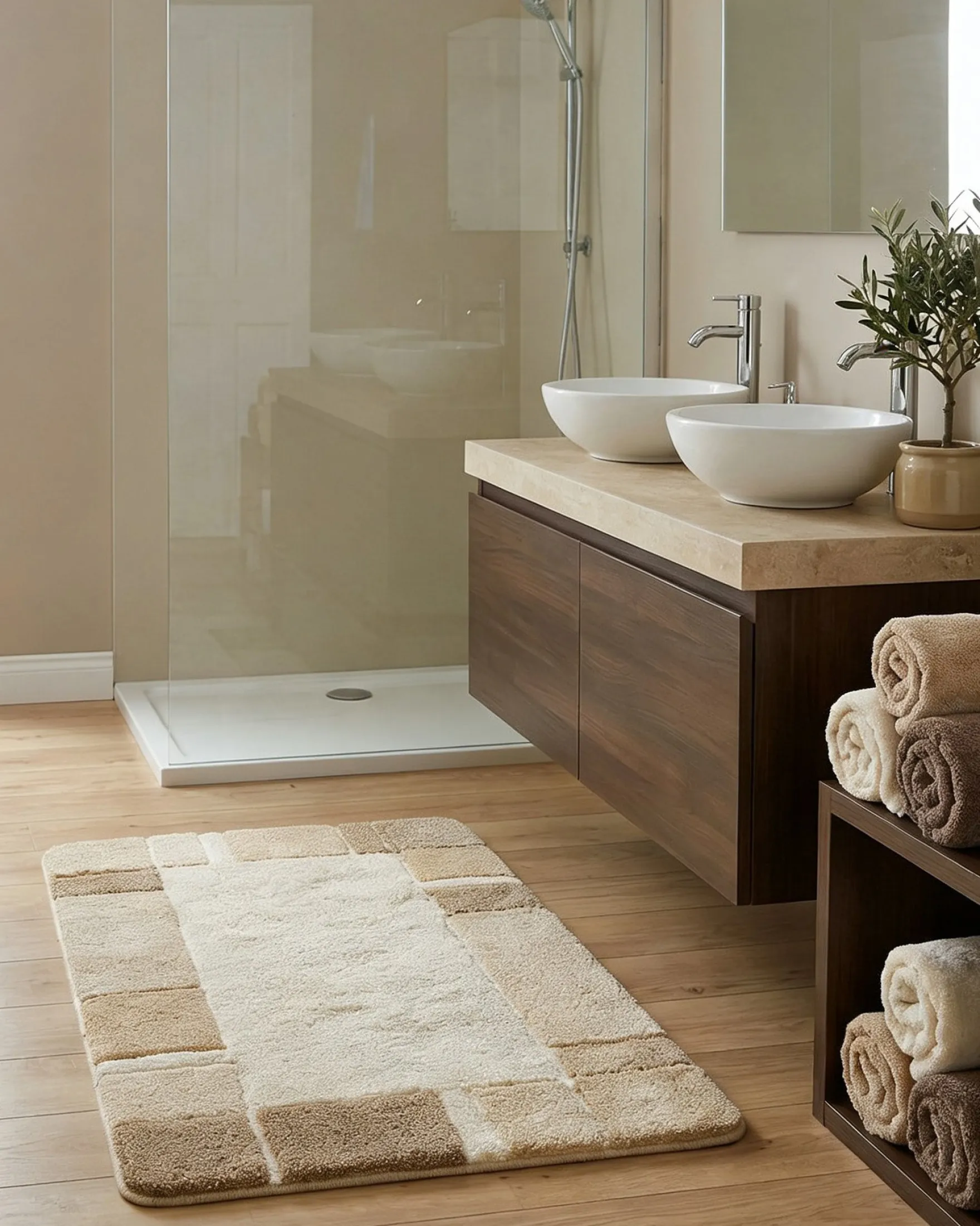 Badteppich Beige Multi "Villa Elba" Homie Living