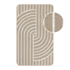 Badteppich Beige Weiß 