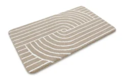 Badteppich Beige Weiß 