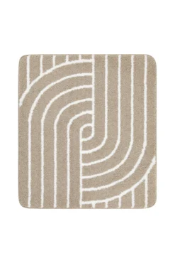 Badteppich Beige Weiß 