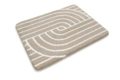 Badteppich Beige Weiß 