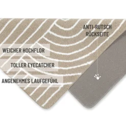 Badteppich Beige Weiß 