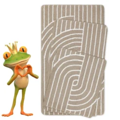 Badteppich Beige Weiß 