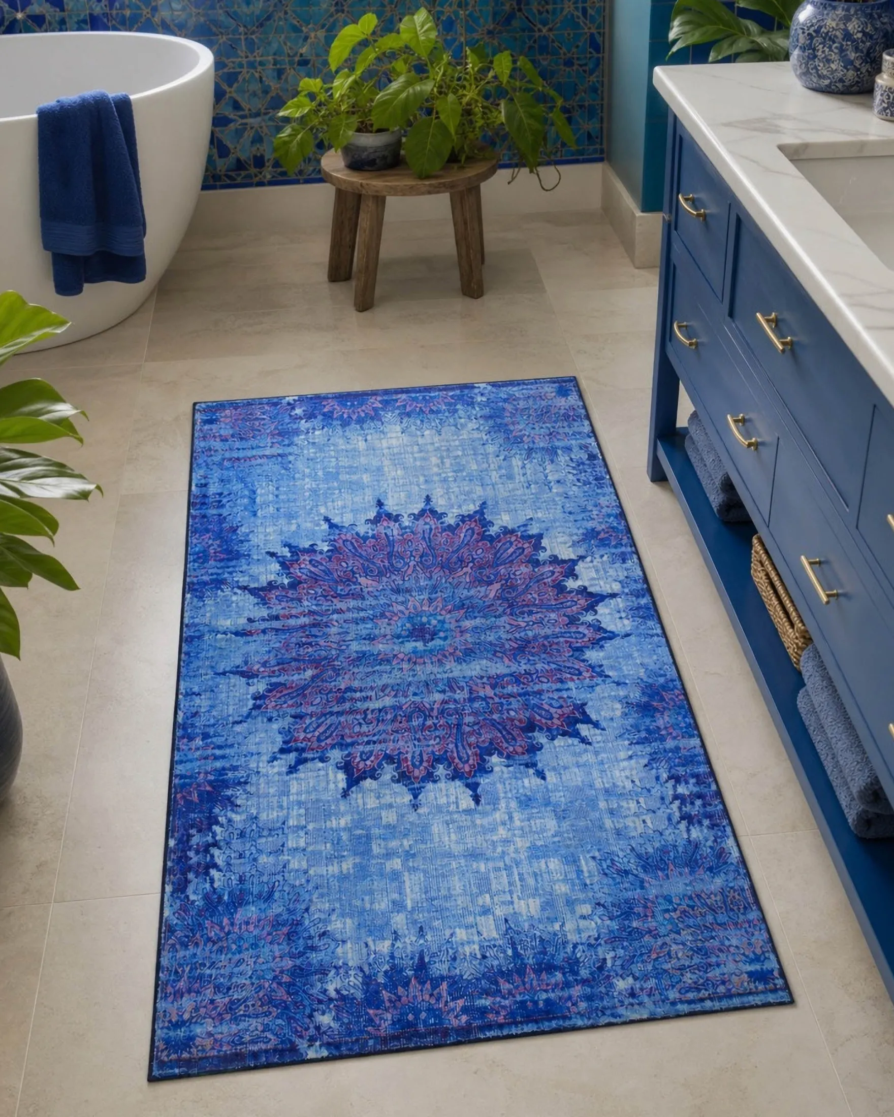 Badteppich Blau Multi "Healing" WECONhome