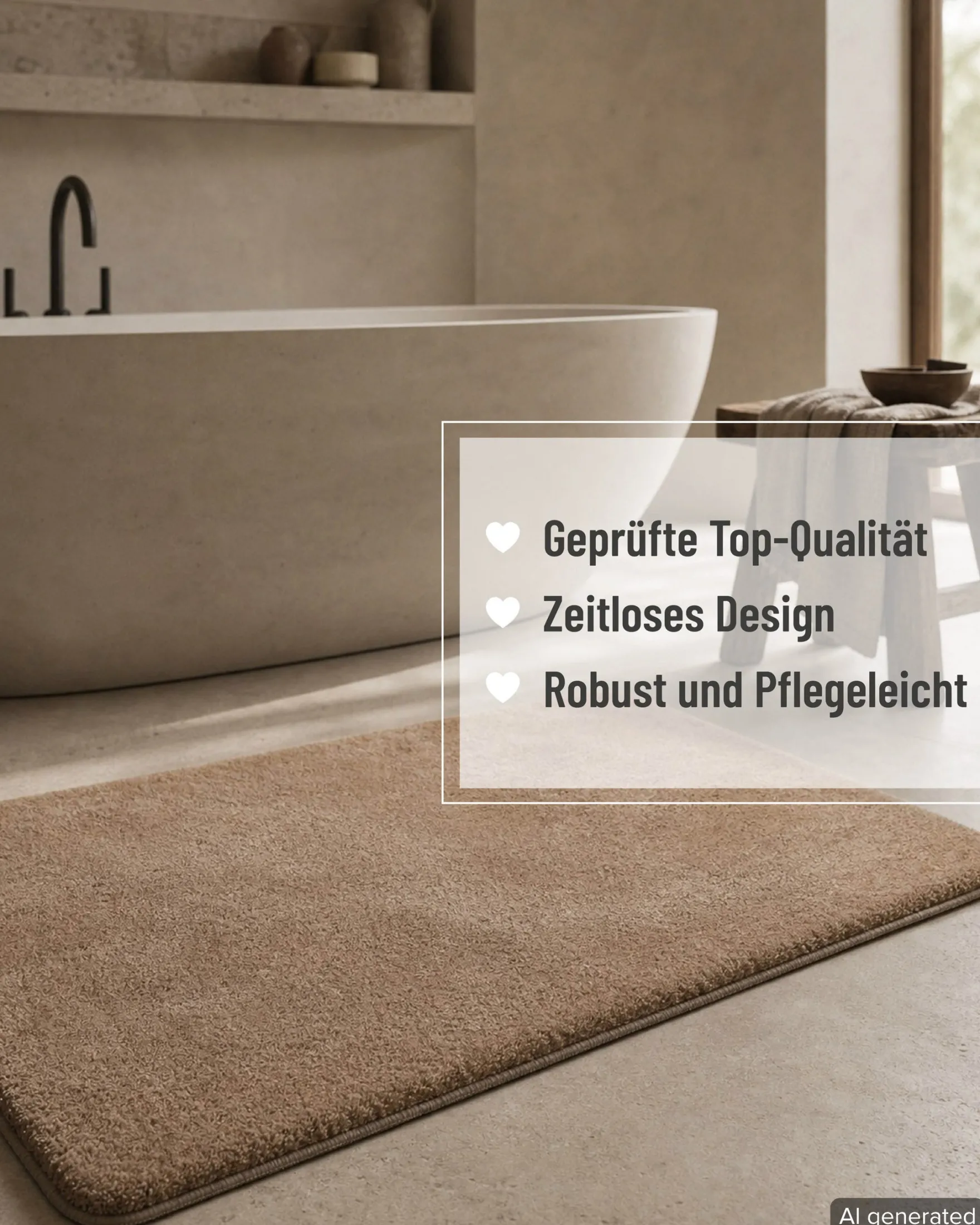 Badteppich Braun Beige "Joris" WECONhome Basics