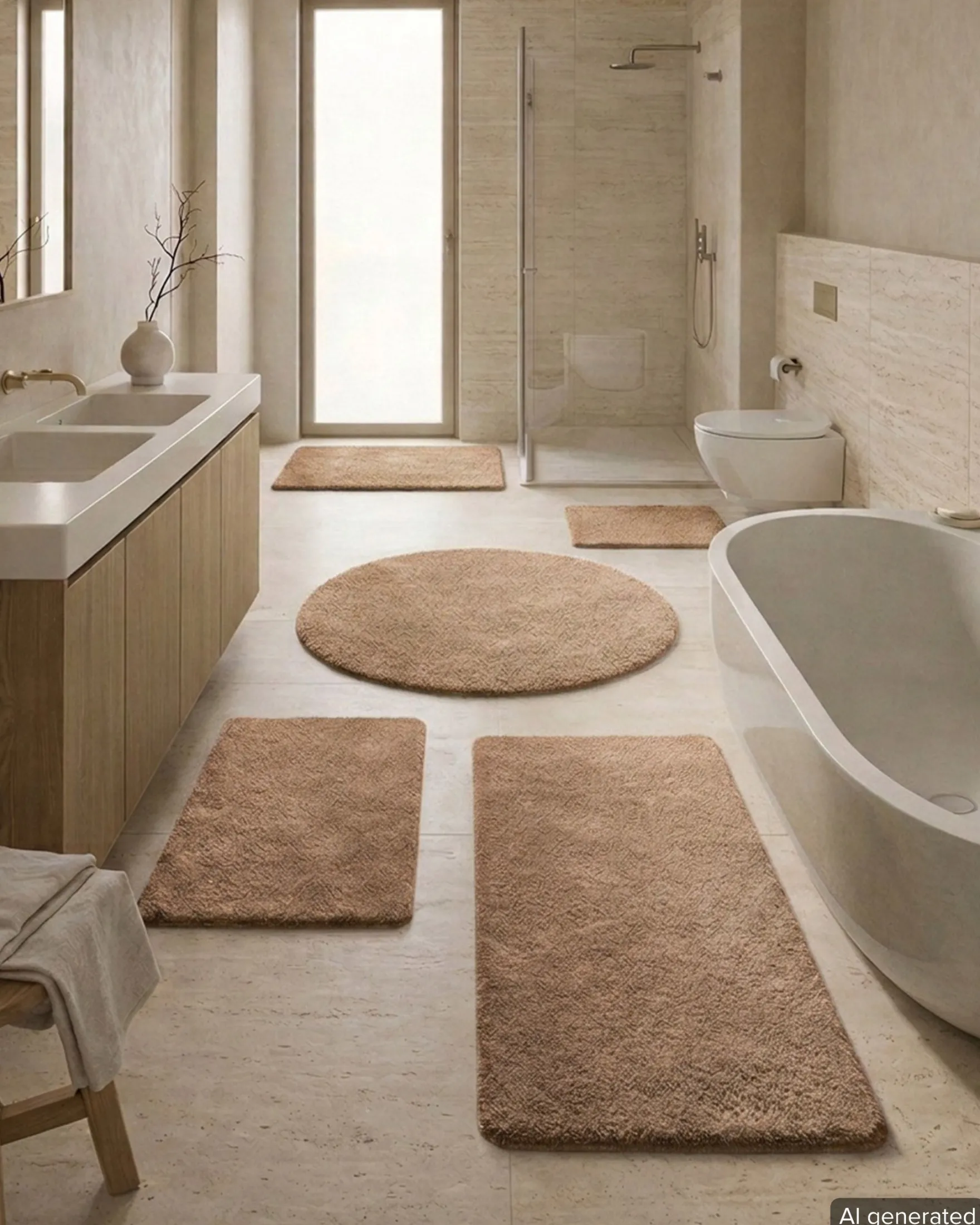Badteppich Braun Beige "Joris" WECONhome Basics