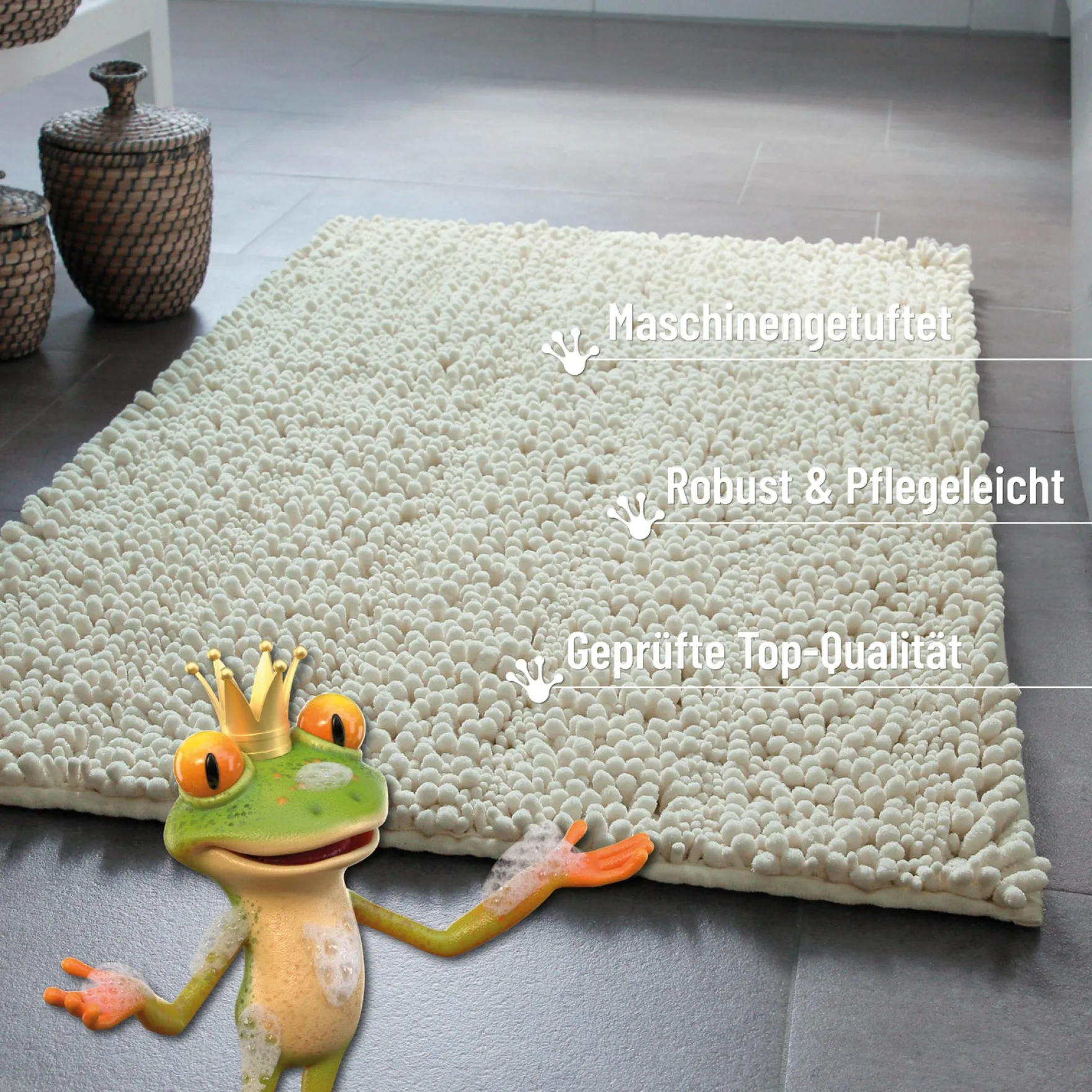 Badteppich Creme Beige "Benno" WECONhome Basics