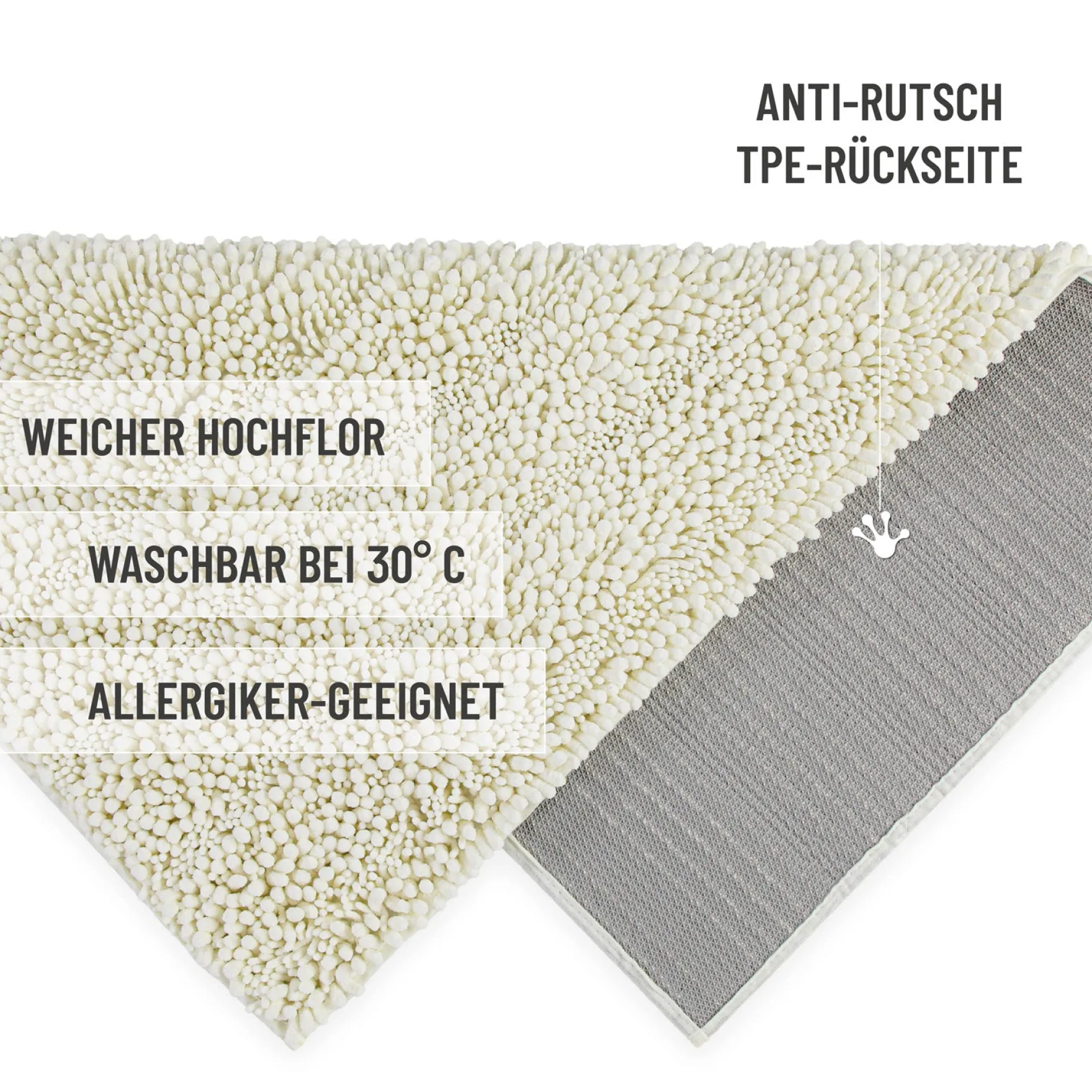 Badteppich Creme Beige "Benno" WECONhome Basics