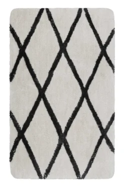 Badteppich Creme Schwarz