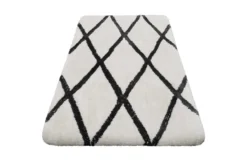 Badteppich Creme Schwarz