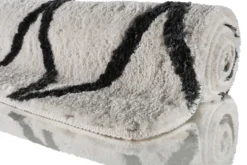 Badteppich Creme Schwarz