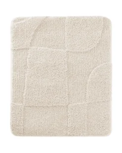 Badteppich Creme Weiß 