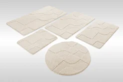 Badteppich Creme Weiß 