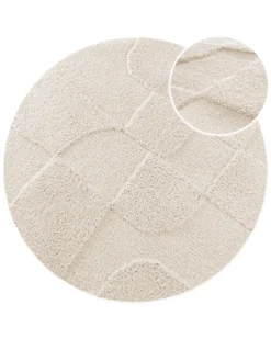 Badteppich Creme Weiß 