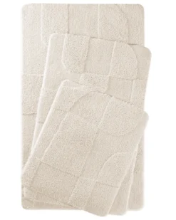 Badteppich Creme Weiß 