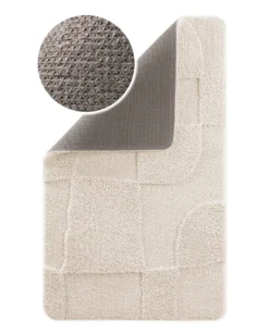 Badteppich Creme Weiß 