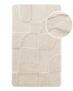 Badteppich Creme Weiß 