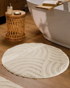 Badteppich Creme Weiß 
