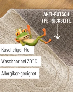 Badteppich Creme Weiß 