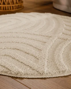 Badteppich Creme Weiß 