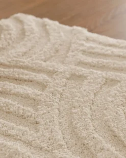 Badteppich Creme Weiß 