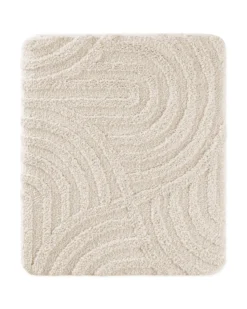 Badteppich Creme Weiß 