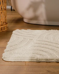 Badteppich Creme Weiß 