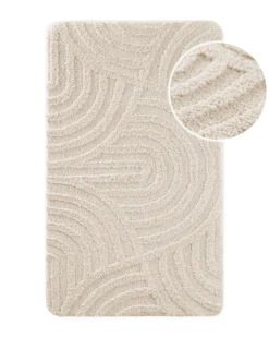 Badteppich Creme Weiß 