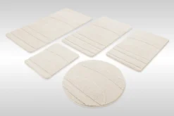 Badteppich Creme Weiß