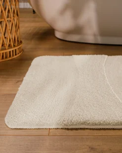 Badteppich Creme Weiß