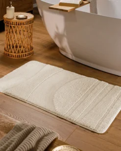 Badteppich Creme Weiß