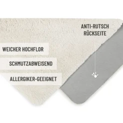 Badteppich Elfenbein