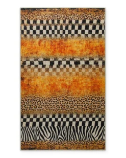 Badteppich Gelb Orange Animal Print mit Zebra-Design "Jungle Stripes" WECONhome