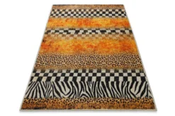 Badteppich Gelb Orange Animal Print mit Zebra-Design 