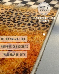 Badteppich Gelb Orange Animal Print mit Zebra-Design 