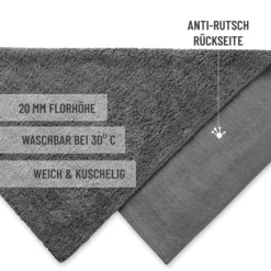 Badteppich Granit Grau