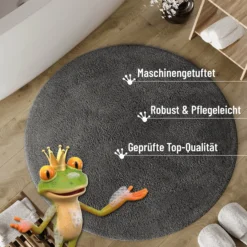Badteppich Granit Grau