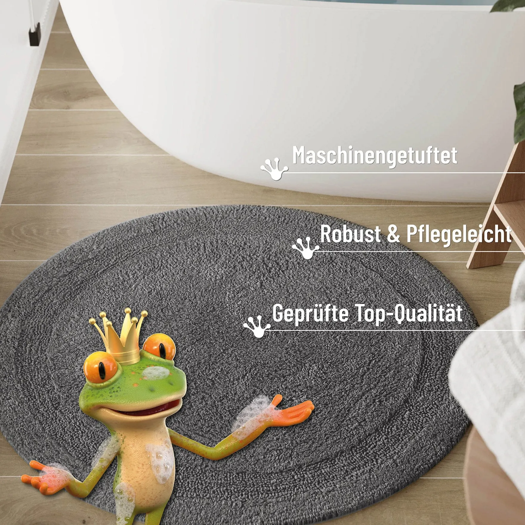 Badteppich Granit Grau "Knut" WECONhome Basics