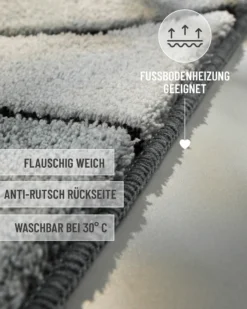 Badteppich Grau Multi